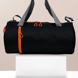 25 L Gym Duffel Bag - Trendy Men & Women Black Sports Duffel - Black, Orange-image-85