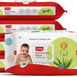 Paraben Free wipes for baby with Aloe Vera, with Lid (Pack of 5)-image-3