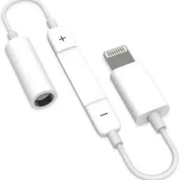 SANNO WORLD White Lightning to Headphone Jack Adapter with Volume Control Phone Converter-9