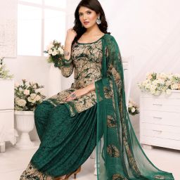 Unstitched Crepe Salwar Suit Material Printed-image-62