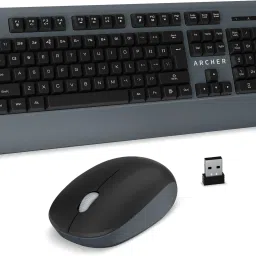 Archer Tech Lab Keyboard & Mouse Combo 104 Keys, 3-Button, Membrane Switch & Multimedia key Wireless Standard Desktop Keyboard Compatible with Desktop, Laptop, Mac-9