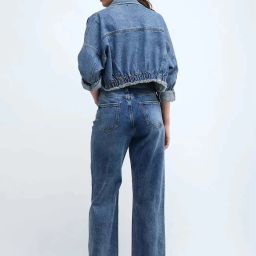 Women Loose Fit High Rise Blue Jeans-image-48
