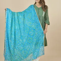 nakoda creation Art Silk Printed Light Blue Women Dupatta-picture-31