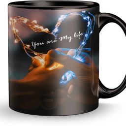 "You Are My Life" "(Couple Heart)" Classic Stylish Black Coffee Gift For Friends , Lovers , Valentine's day , Anniversary Gift Black Patch , Ceramic Coffee (320 ml) Ceramic Coffee Mug-image-3