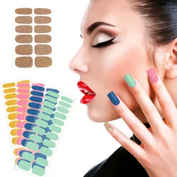 Multi plain Color Nail Art & Stickers|Combo Pack of 5|Self Adhesive|Long Lasting-image-18