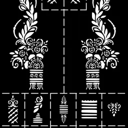 Mehndi Stencil Sticker With Leaf Branches And Finger Blossom For Girls-image-31