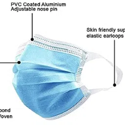 7shield CE and ISO Certified Surgical mask with Extra soft Fabric ear loop 50pc softloop Non-Washable Surgical Mask image 2