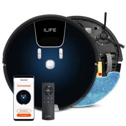 ILIFE A80 Pro Smart 2-in-1 Dry & Wet Robotic Vacuum Cleaner, Customized Scheduled Cleaning, Multiple Cleaning Modes, App, Google Home & Alexa Connectivity, Suitable for Hard floors, Tiles and Pet Hair (Gradient Blue)-image-82
