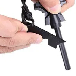 ™ Stone Steel Fire Starter Kit Ferro Rod Camping With Bottle Open and KM Scale Flintsteel & Magnesium Fire Starter-39
