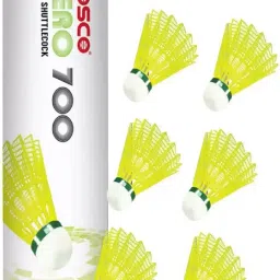 Aero 700 Nylon Shuttlecock (Pack of 6) Nylon Shuttle - Yellow-21