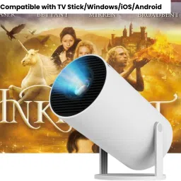 SACRO Smart Projector for Home 4K Support Rotabable Design withApp Netflix,YouTubeX215 (4500 lm / 1 Speaker / Wireless / Remote Controller) Portable Projector-14