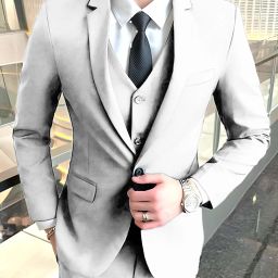 Men 3 Piece Suit Solid Suit-image-33