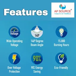 ap source 9 W Basic Round B22 LED Bulb image 5