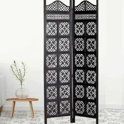 shilpi Black 2 Panel Folding Wood & MDF Room Divider Seprator-picture-35