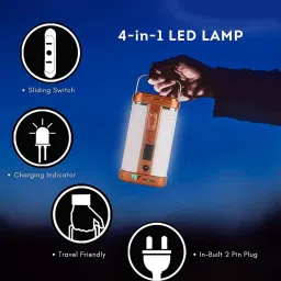 akr Home Solar Emergency Light 4 Side Tube with Solar Extra Bright Light Lantern Emergency Light Torch image 3