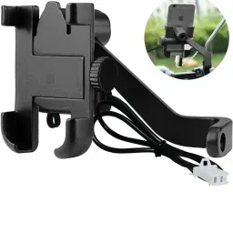 Universal Motorcycle With USB Charging Mirror Fitting Mobile Holder Metal 2 A Bike Mobile Charger-23