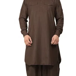 Men Cotton Blend Kurta Pyjama Set-image-24