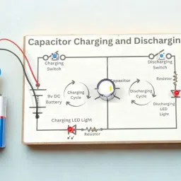 Science Project DIY Kit Charging & Discharging Capacitor Model Educational Electronic Hobby Kit-13