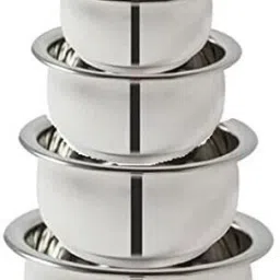 Kitchen Serving Cookware Cooking Bowl | Handi Set 5-Pieces | Biryani Handi D1 4.7 inch, 5.5 inch, 6.2 inch, 6.6 inch, 7.4 inch Lid, Pack of 5-picture-1