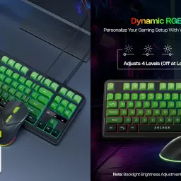 Archer Tech Lab Astra G300 RGB Keyboard & Mouse Combo,87 Keys, 7 Mouse Keys 4 DPI Silent Compact Wired USB Standard Gaming Keyboard Compatible with Desktop, Laptop, Mac image 3