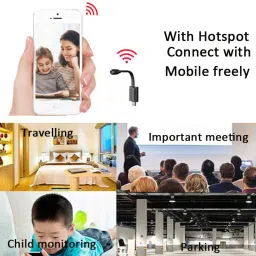 SIOVS 1080p HD USB Universal Interface WiFi Mini Flexi Neck Camera|hidden camera||spy camera| 120° Wide-View-Angle Live View on Mobile App Only 2.4G WiFi Compatible Supports 128GB Micro SD Card Security Camera Security Camera image 4
