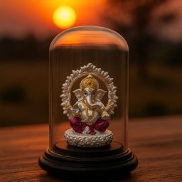 Pure 999 Silver Ganesha Idol for Home Temple & Gift – Handcrafted Murti Decorative Showpiece - 6 cm-image-67