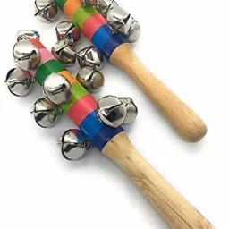 Wooden Jingle Rattle Musical Toy, Teether for Babies,(Jingle Bell Pack of 2) Rattle-27