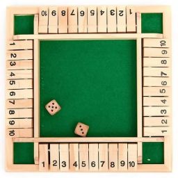 Shut Box Dice Game for Kids & Adults [4 Sided Player Educational Board Games-11