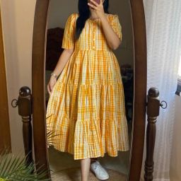 Women A-line Green Midi/Calf Length Dress-image-85