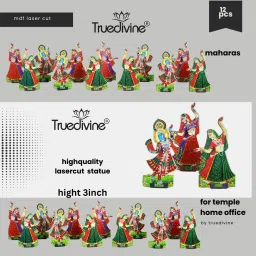 truedivine Laddu Gopal Rasleela Gopi with Krishna Set of Krishna ji Rasa Set (3 Inch) Decorative Showpiece - 8 cm image 2