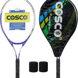 Combo of 3, 2 Drive-26 Tennis Racket "10 to 12" Years, 1 Pair Wrist Band Multicolor Strung Tennis Racquet-4