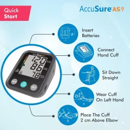 AccuSure Combo Pack of AS9 Automatic BP Monitor Machine Comes With Compressor XL Nebulizer image 3