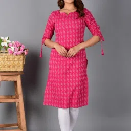 Women Printed Pure Cotton Straight Kurta-image-38