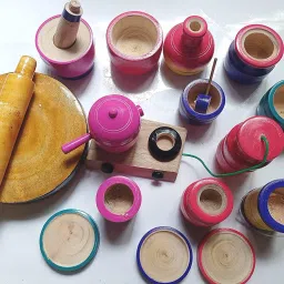 eco friendly wooden kids toy kitchen set new model with cylinder, stove and kids chakla belan combo- Multi color-20