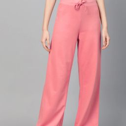 Women Solid Pink Track Pants-image-35
