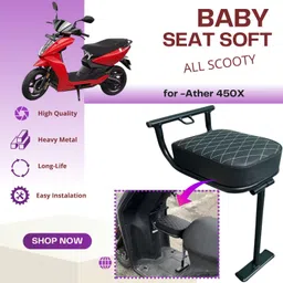 srphere High Quality Heavy Metal Folding Baby Seat For Ather 450X Single Bike Seat Cover For Honda, Hero, TVS, Suzuki Access 125, Access, Activa, Activa 3G, Activa 4G, Activa 5G, Activa 6G, Jupiter, Burgman-picture-13