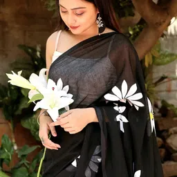 villagius Floral Print Handloom Pure Cotton Saree-picture-2