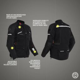 royal enfield Nirvik V2 Two Layered with Chest, Back, Shoulder & Elbow Armours and Rain Jacket Riding Protective Jacket image 4