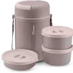 MEAL 2 Insulated Hot Lunch Box With 2 PP Container 300ML & 1 PP Container 200ML 3 Containers Lunch Box-19