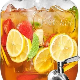 4 Litre Mason Glass Jar Ice Cold Beverage Drink Dispenser Glass Bottom Loading Water Dispenser-image-53