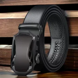 Men Casual Black Artificial Leather Belt-image-52