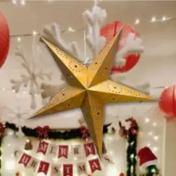 Paper Star Hanging Lantern_Yellow_AZ73pack of 1 Yellow Paper Hanging Lantern-image-6