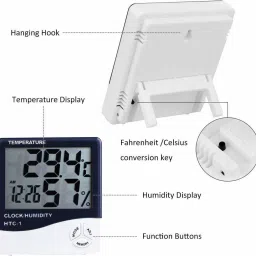 jaap Indoor Digital Humidity Temperature Thermometer Sensor,Hygrometer Meter Gauge with LCD Display Touch Free Kitchen Thermometer image 2