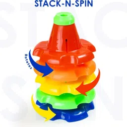 zokato Kinder Gift Set 3 in 1 Shape Shorter Cube, Rainbow Spinning Tower,Stake 'N' Spin image 4