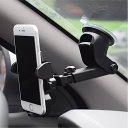 Alchiko New Arrival Uniquely Designed One Touch Long Neck Arm Phone Mount Stand Accessory for Dashboard, Windshield, Table Desk - 360 Degree Rotating With Super Sticky Reusable Gel Pad Car Holders for All Smartphones Mobile Holder image 4