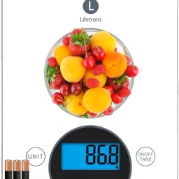 Lifetrons Calorie Premium Digital Kitchen Weight Scale,GlassTop, Tare Function,10Kg Weighing Scale-25