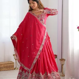 Embroidered Semi Stitched Lehenga Choli-image-2