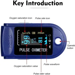 Riddhi Golden Line Pulse Oximeter Fingertip, Blood Oxygen Saturation Monitor Fingertip, Blood Oxygen Meter Finger Oxymeter Finger with Pulse, O2 Monitor Finger for Oxygen (Blue1) Pulse Oximeter image 5