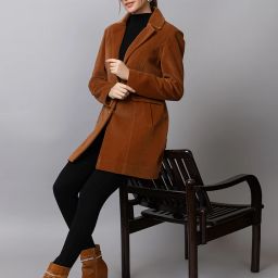 Tweed Solid Coat For Women-image-51