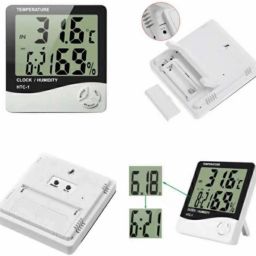 sellrider Imported Humidity Meter Clock Digital White Clock High accuracy LCD Digital Thermometer All-in-One Digital Moisture Measurer image 3